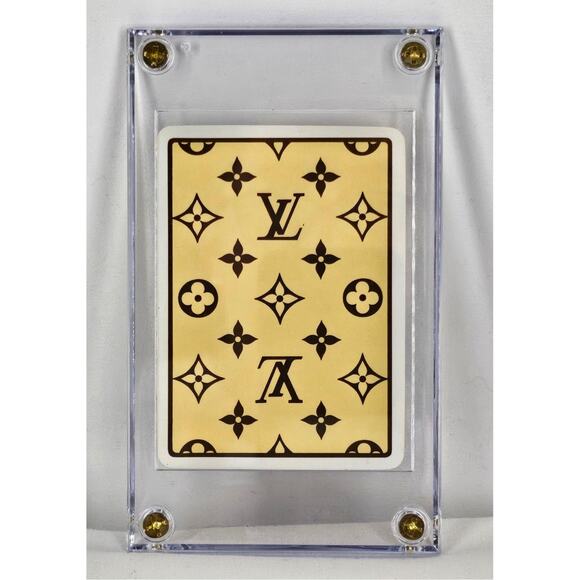 LOUIS VUITTON LV Lucky 7 Clover Collectible Playing Card - Enclosed Clear Case - Picture 1 of 5